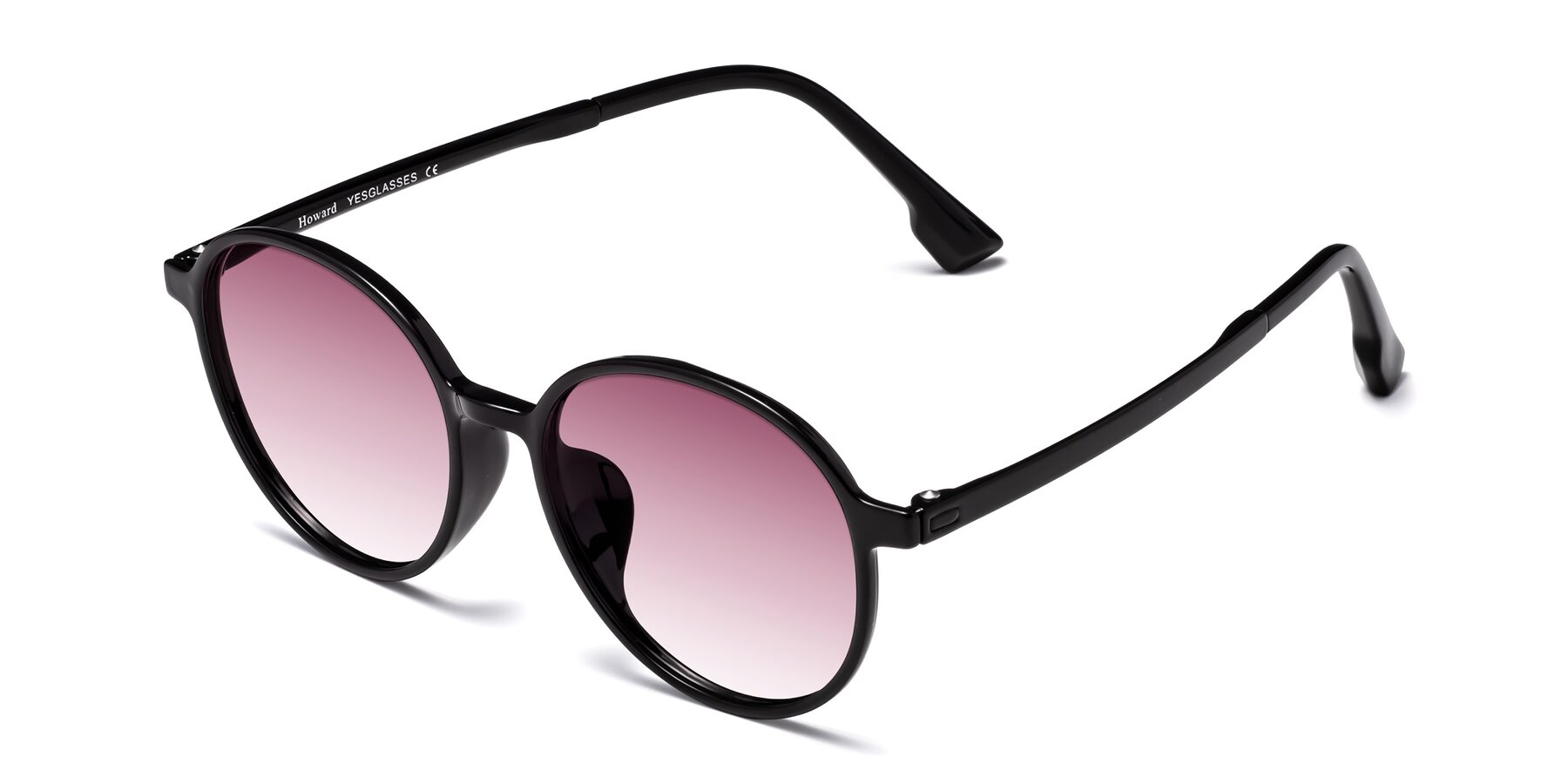 Angle of Howard in Black with Wine Gradient Lenses