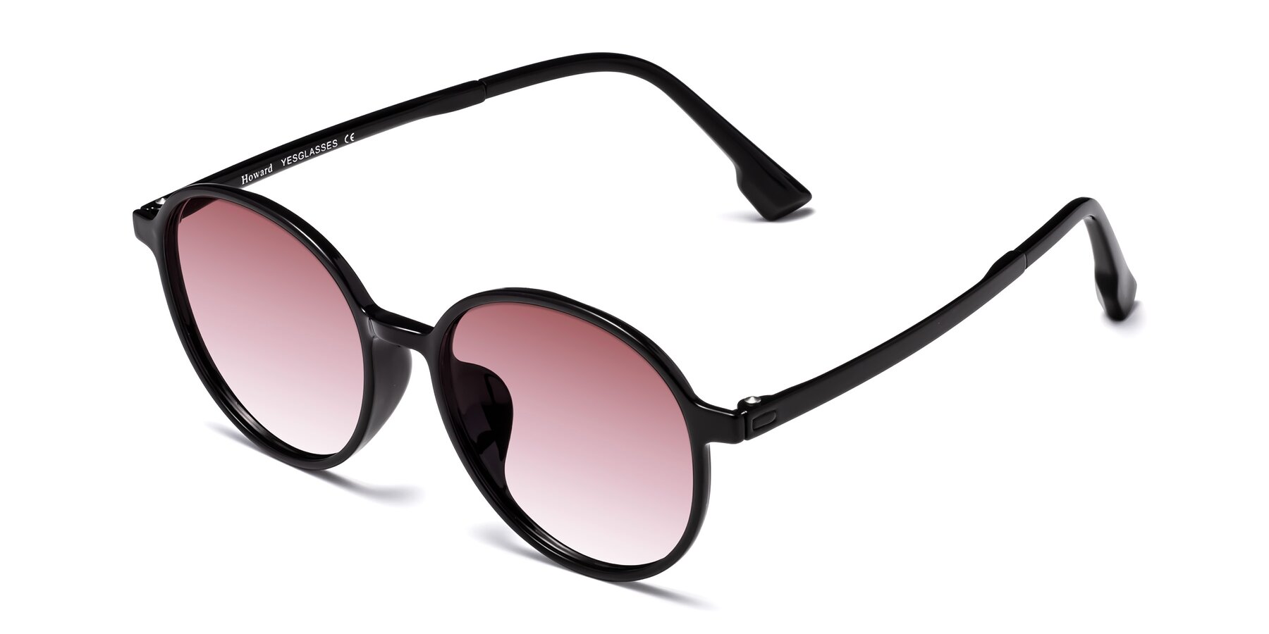 Angle of Howard in Black with Garnet Gradient Lenses