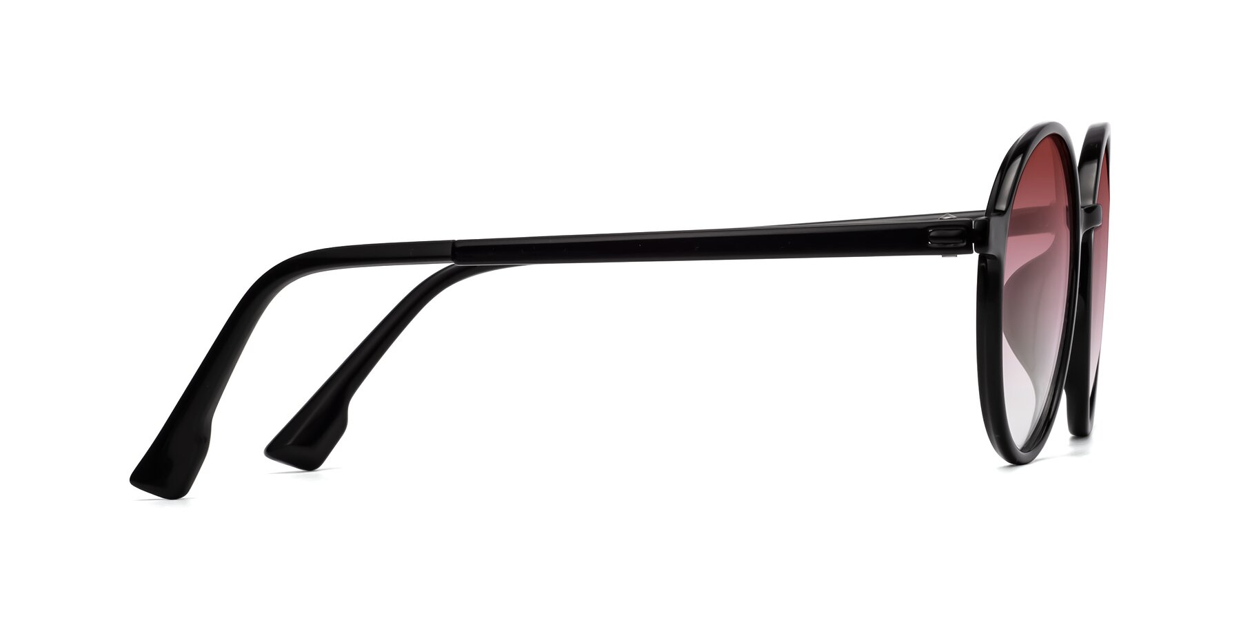 Side of Howard in Black with Garnet Gradient Lenses