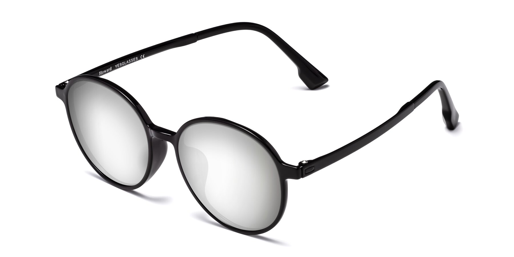 Angle of Howard in Black with Silver Mirrored Lenses