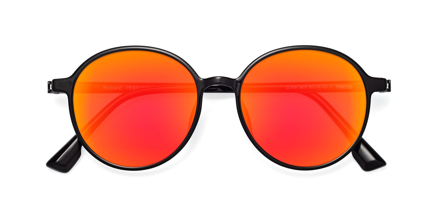 Howard - Black Flash Mirrored Sunglasses