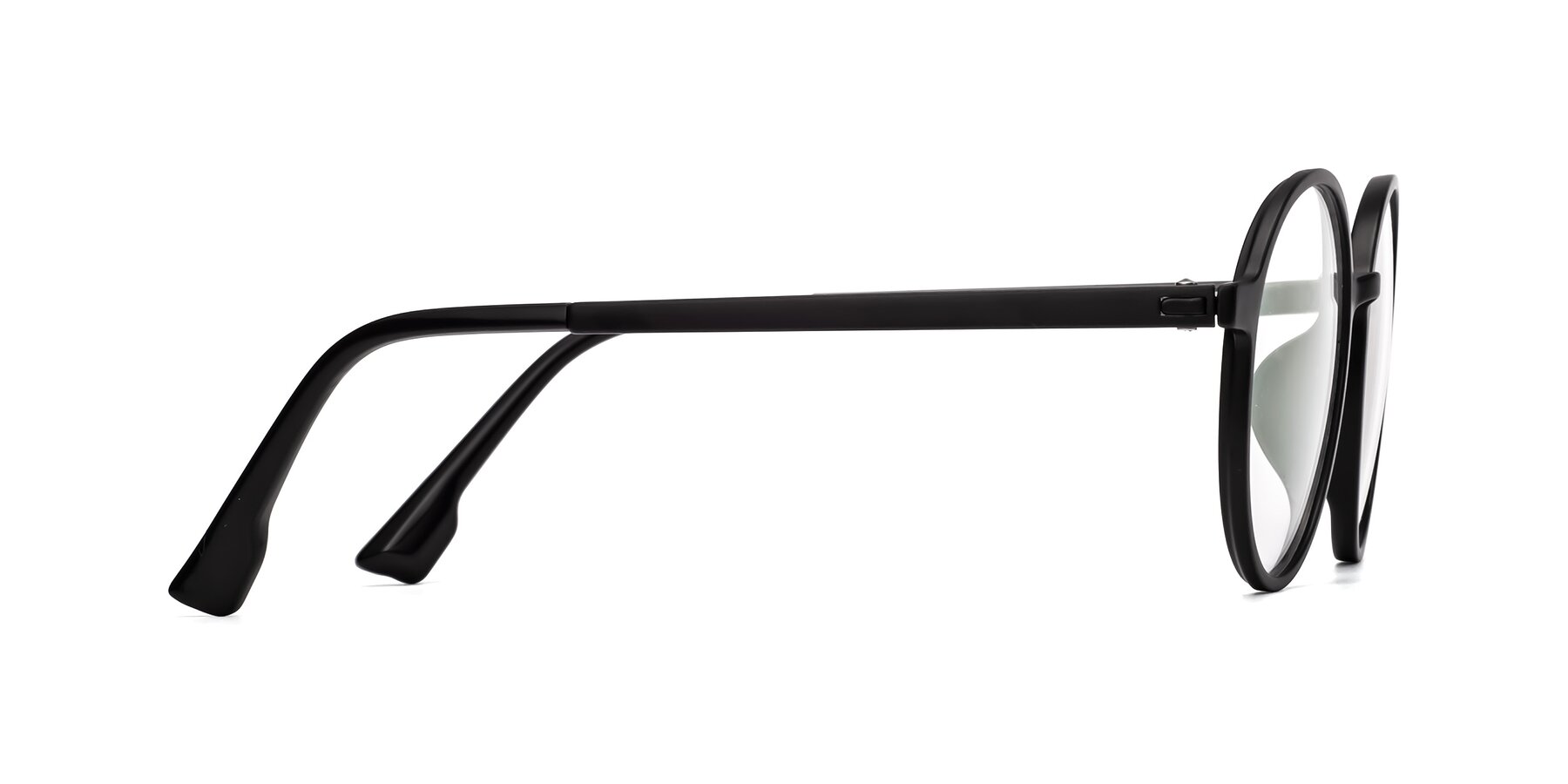 Side of Howard in Matte Black with Clear Eyeglass Lenses