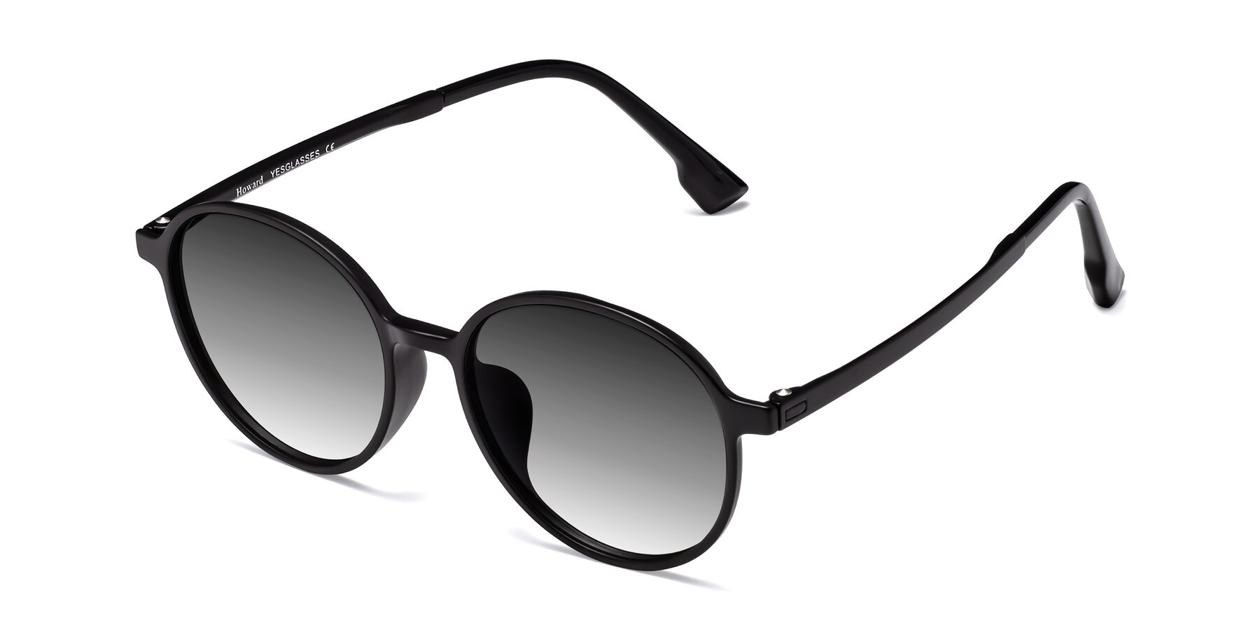 Angle of Howard in Matte Black with Gray Gradient Lenses