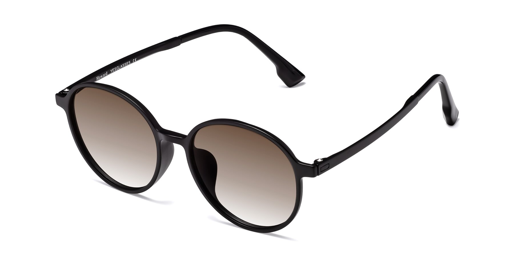 Angle of Howard in Matte Black with Brown Gradient Lenses