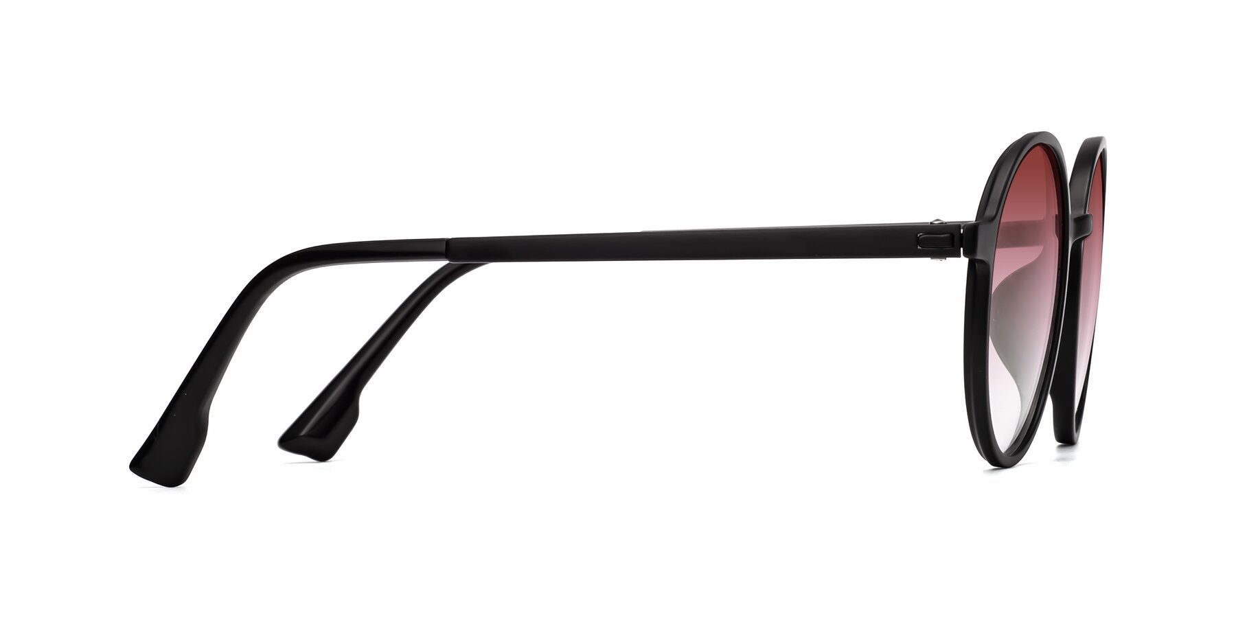 Side of Howard in Matte Black with Garnet Gradient Lenses