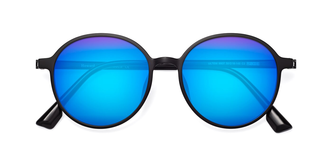 Howard - Matte Black Flash Mirrored Sunglasses