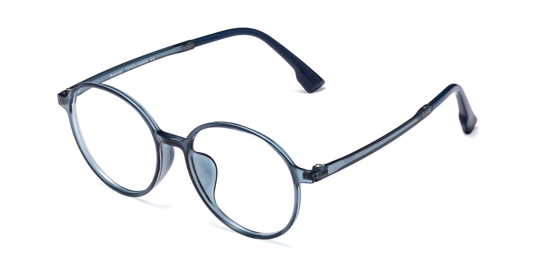 Angle of Howard in Deep Sky Blue with Clear Reading Eyeglass Lenses