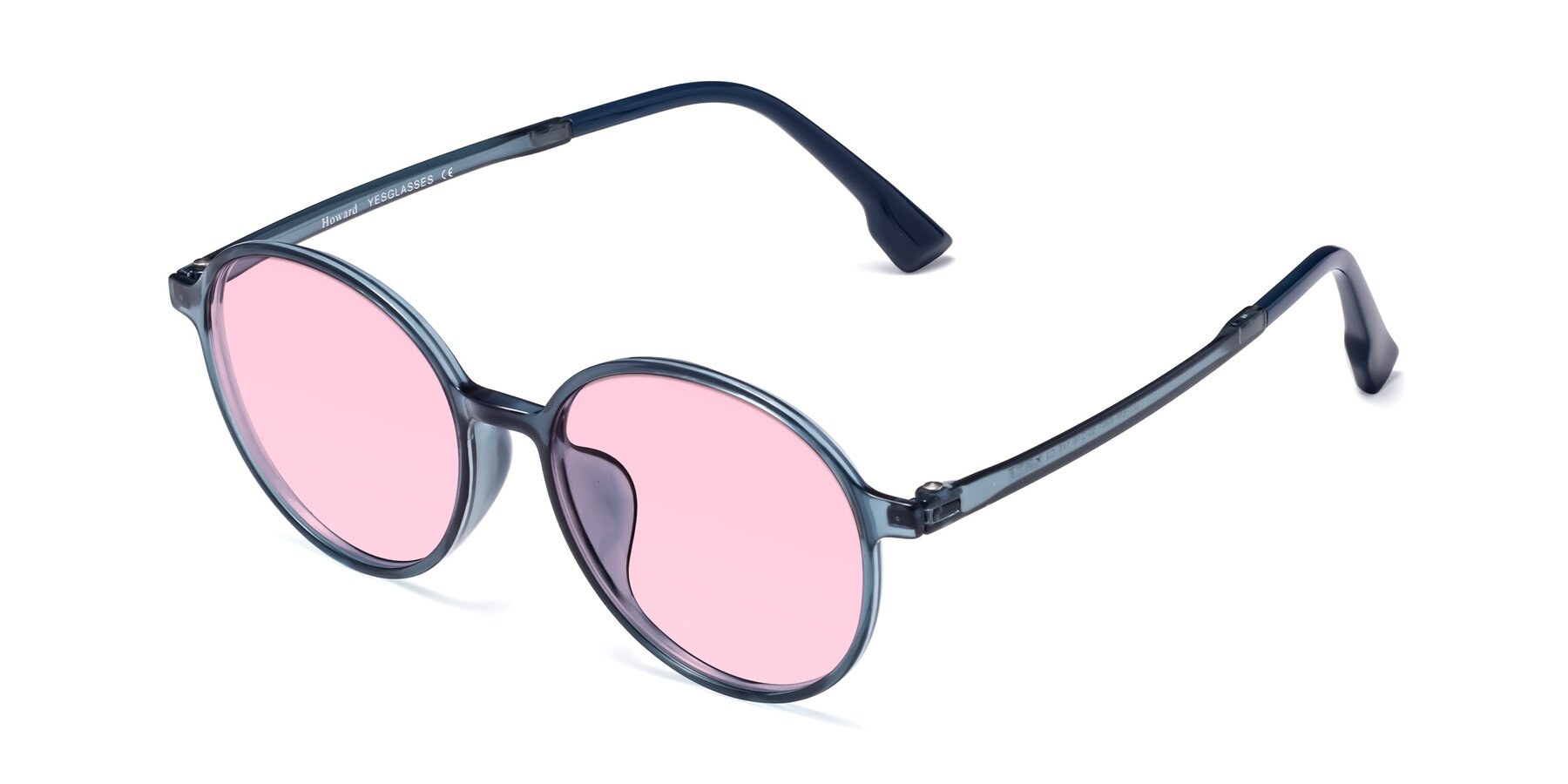 Angle of Howard in Deep Sky Blue with Light Pink Tinted Lenses