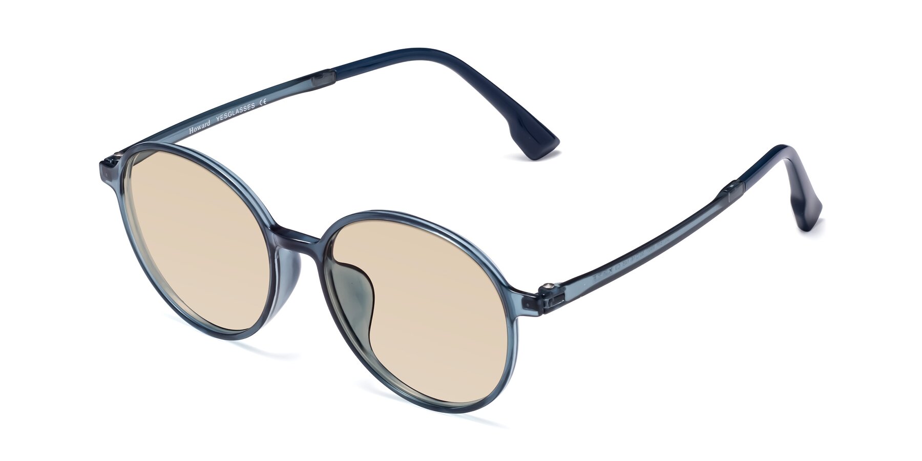 Angle of Howard in Deep Sky Blue with Light Brown Tinted Lenses