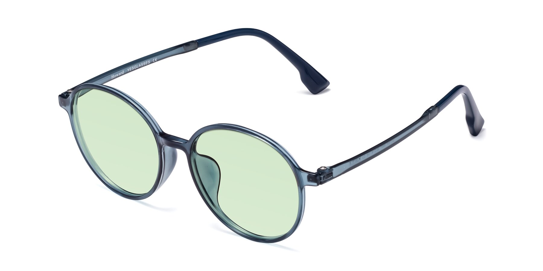 Angle of Howard in Deep Sky Blue with Light Green Tinted Lenses