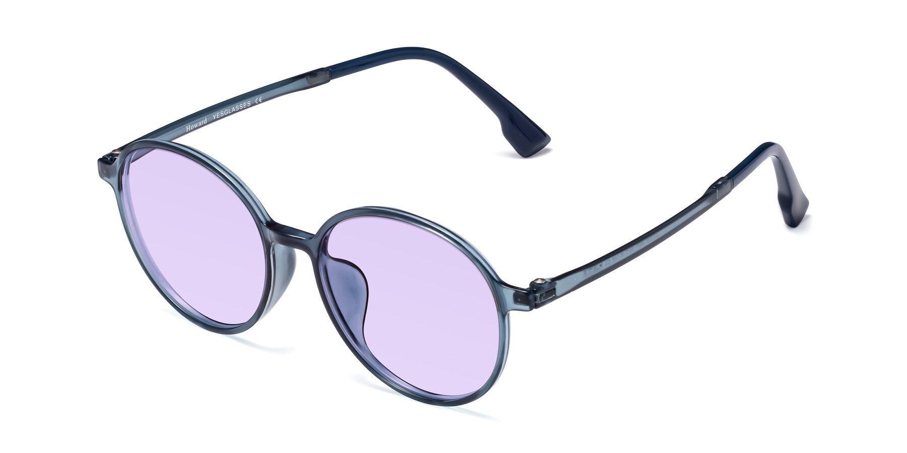 Angle of Howard in Deep Sky Blue with Light Purple Tinted Lenses
