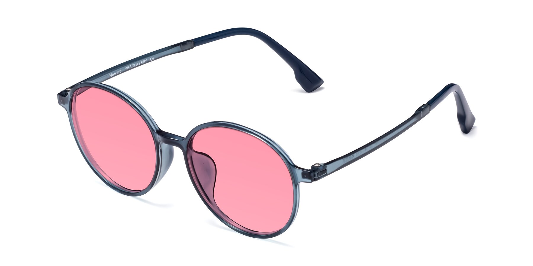 Angle of Howard in Deep Sky Blue with Pink Tinted Lenses