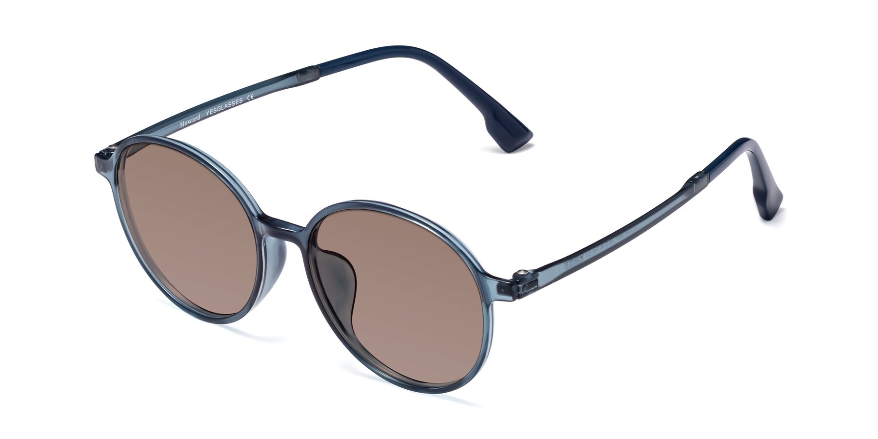 Angle of Howard in Deep Sky Blue with Medium Brown Tinted Lenses