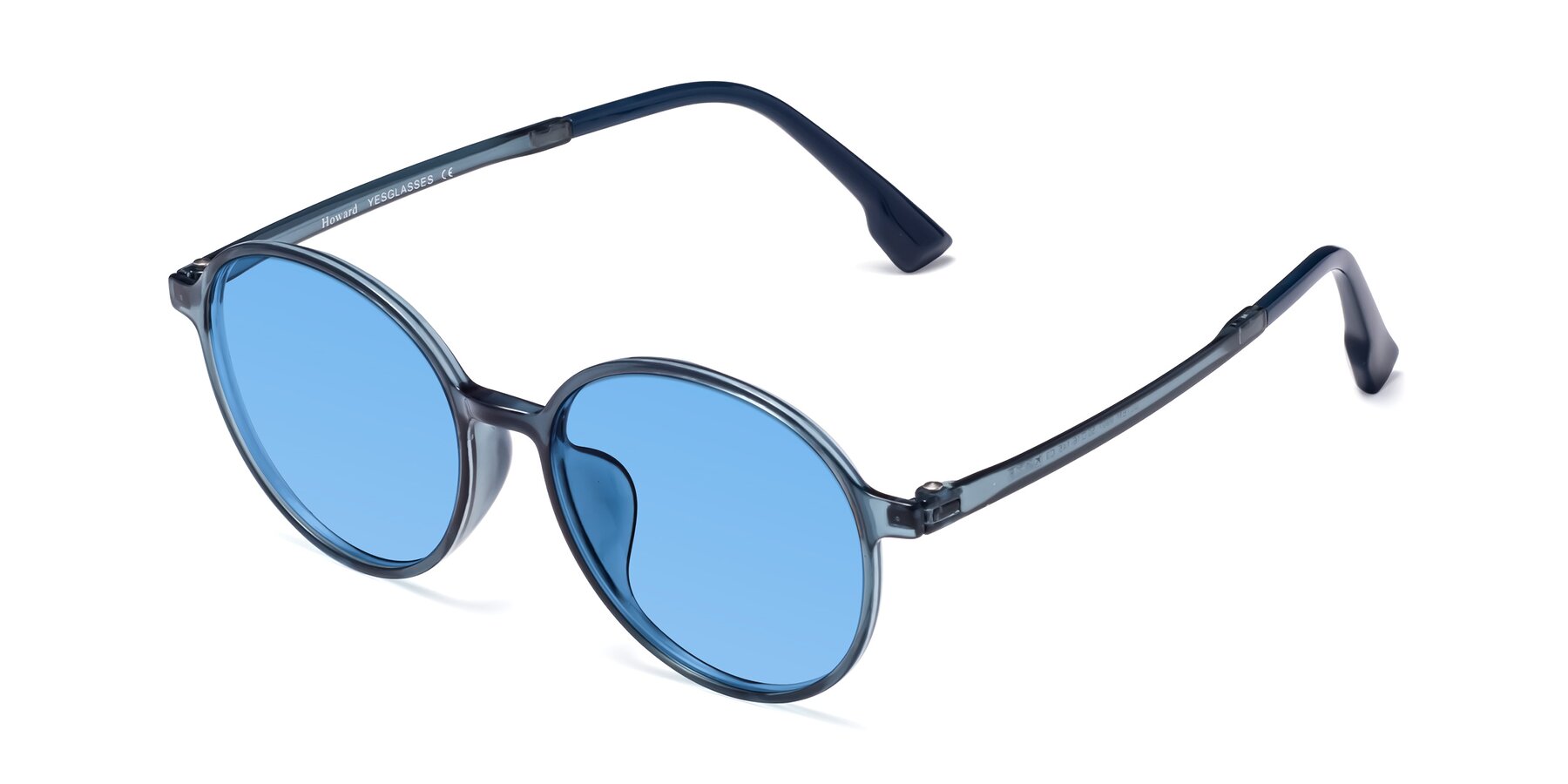 Angle of Howard in Deep Sky Blue with Medium Blue Tinted Lenses