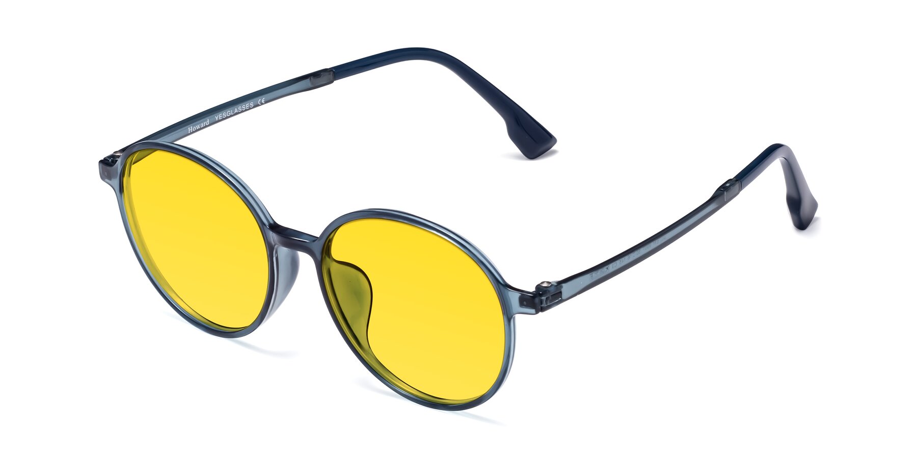 Angle of Howard in Deep Sky Blue with Yellow Tinted Lenses