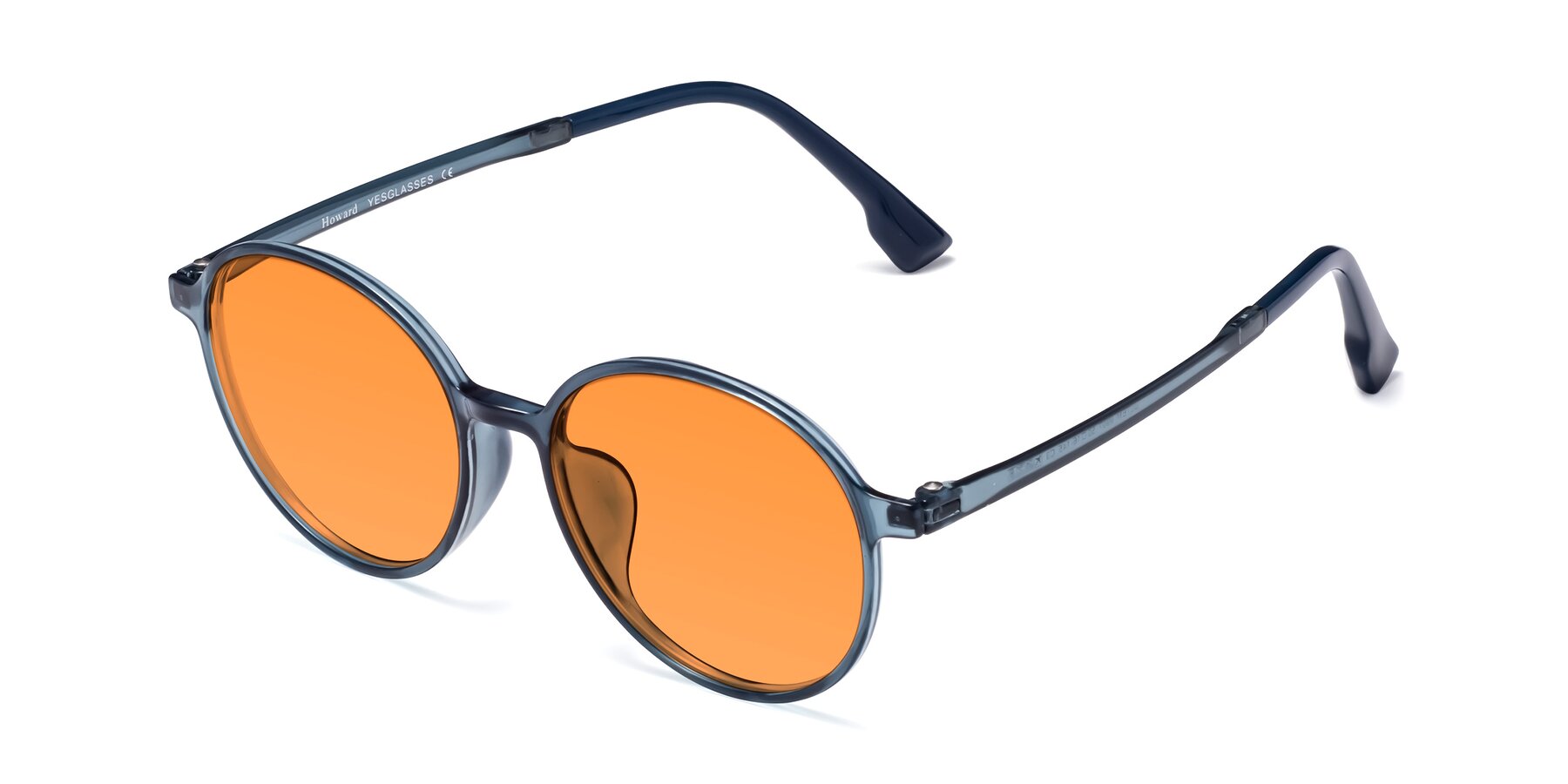 Angle of Howard in Deep Sky Blue with Orange Tinted Lenses