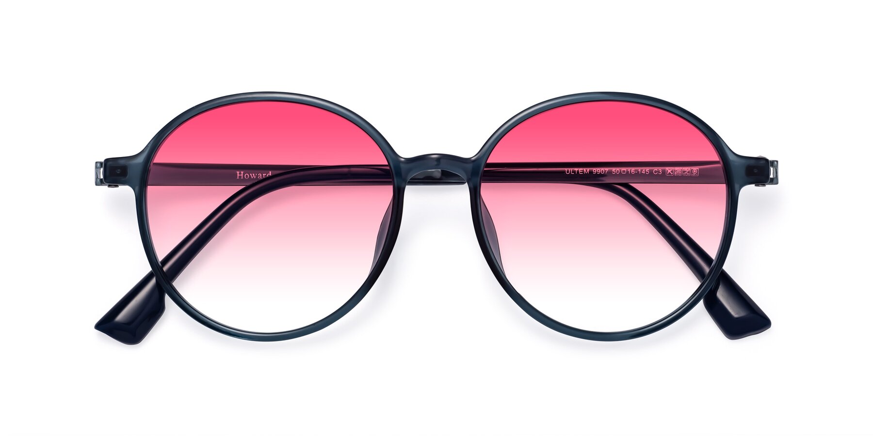 Folded Front of Howard in Deep Sky Blue with Pink Gradient Lenses