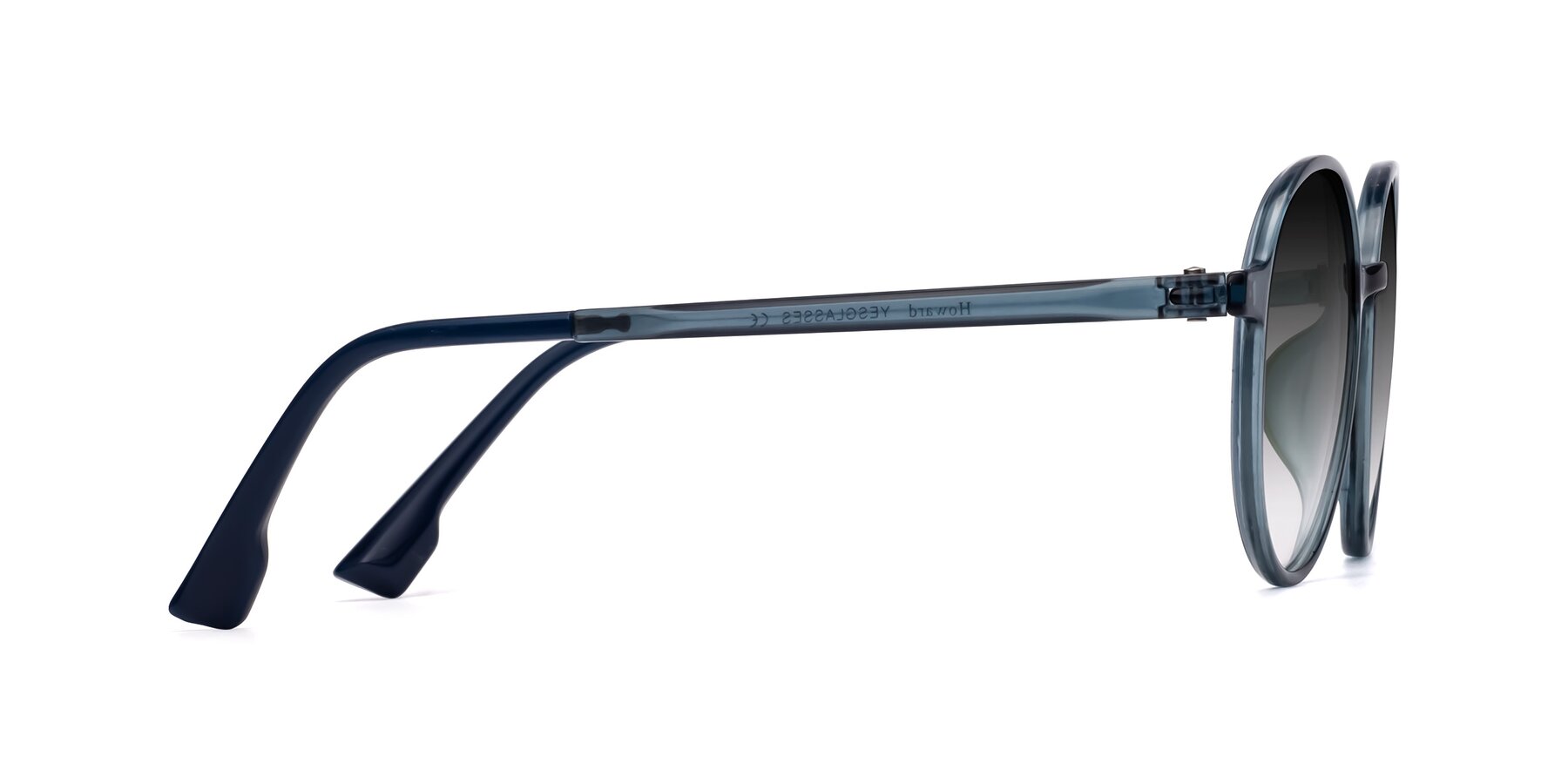 Side of Howard in Deep Sky Blue with Gray Gradient Lenses