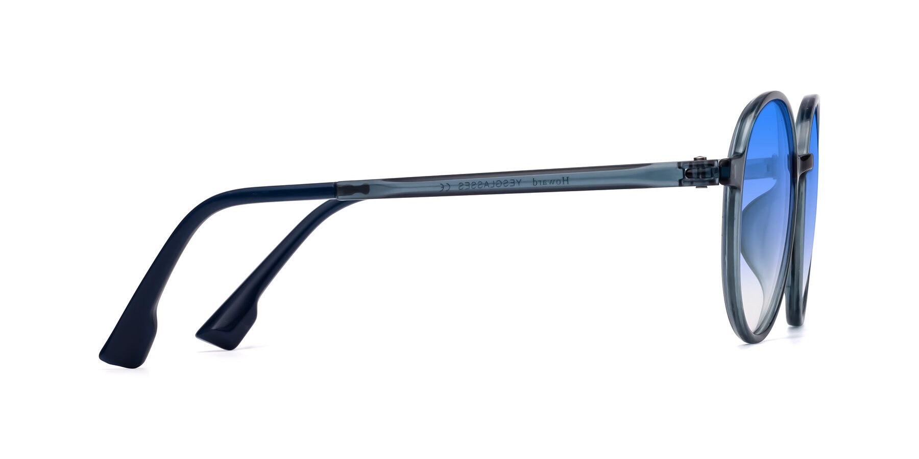 Side of Howard in Deep Sky Blue with Blue Gradient Lenses
