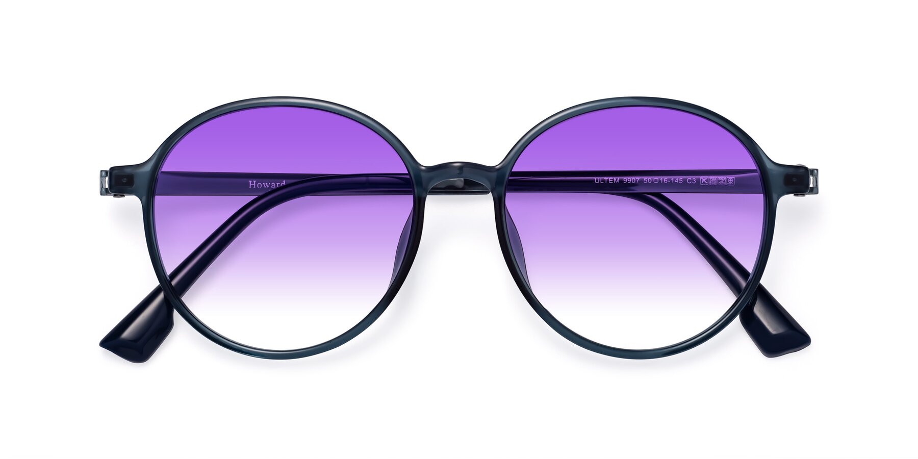 Folded Front of Howard in Deep Sky Blue with Purple Gradient Lenses