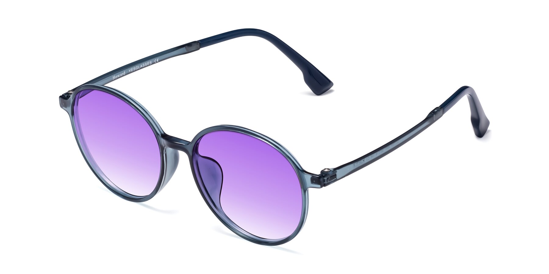 Angle of Howard in Deep Sky Blue with Purple Gradient Lenses