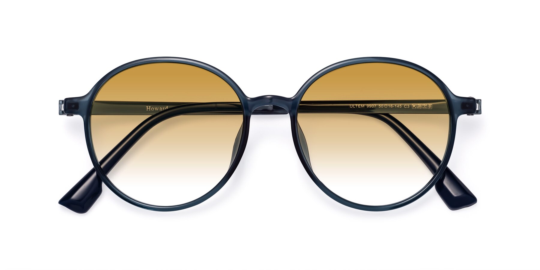 Folded Front of Howard in Deep Sky Blue with Champagne Gradient Lenses