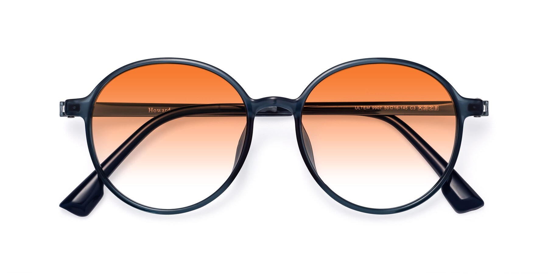 Folded Front of Howard in Deep Sky Blue with Orange Gradient Lenses
