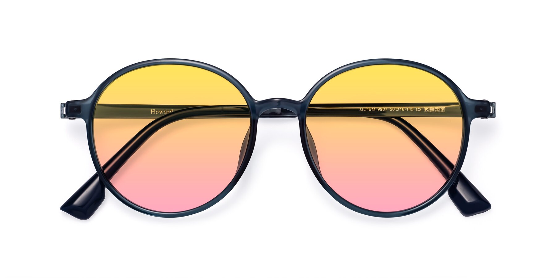 Folded Front of Howard in Deep Sky Blue with Yellow / Pink Gradient Lenses