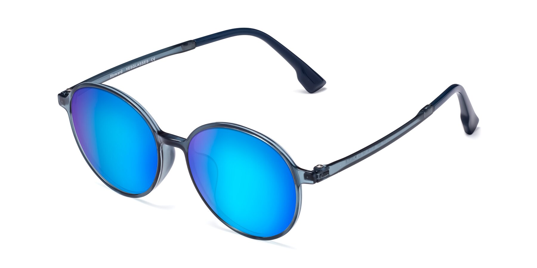 Angle of Howard in Deep Sky Blue with Blue Mirrored Lenses