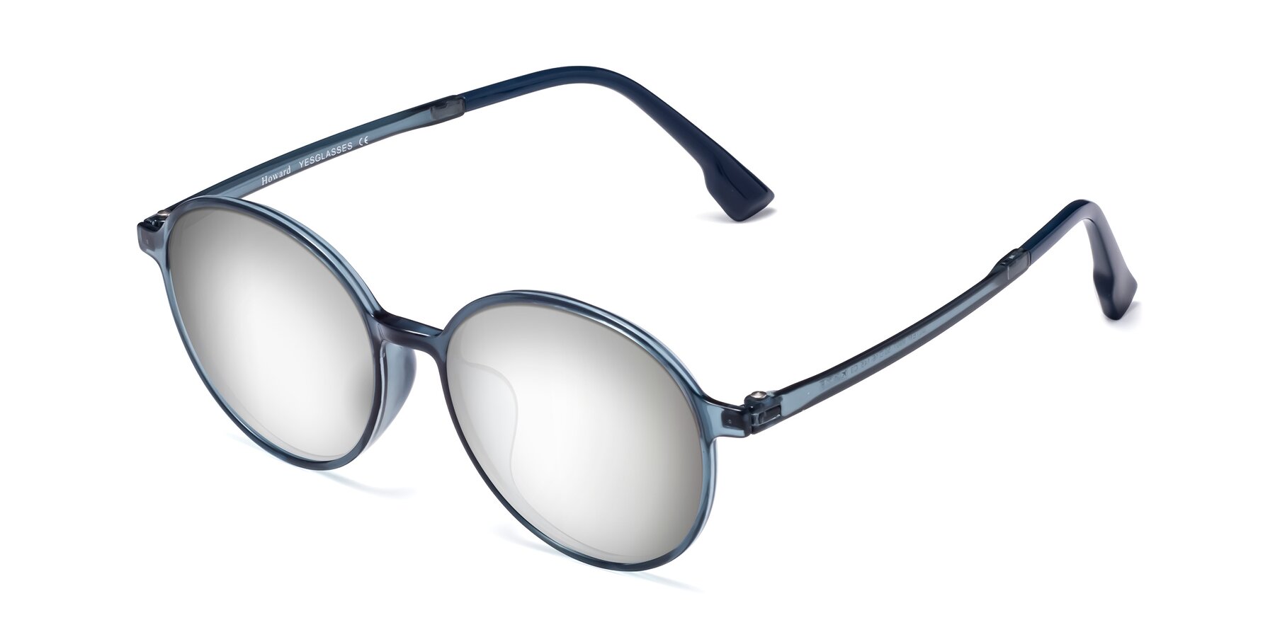 Angle of Howard in Deep Sky Blue with Silver Mirrored Lenses