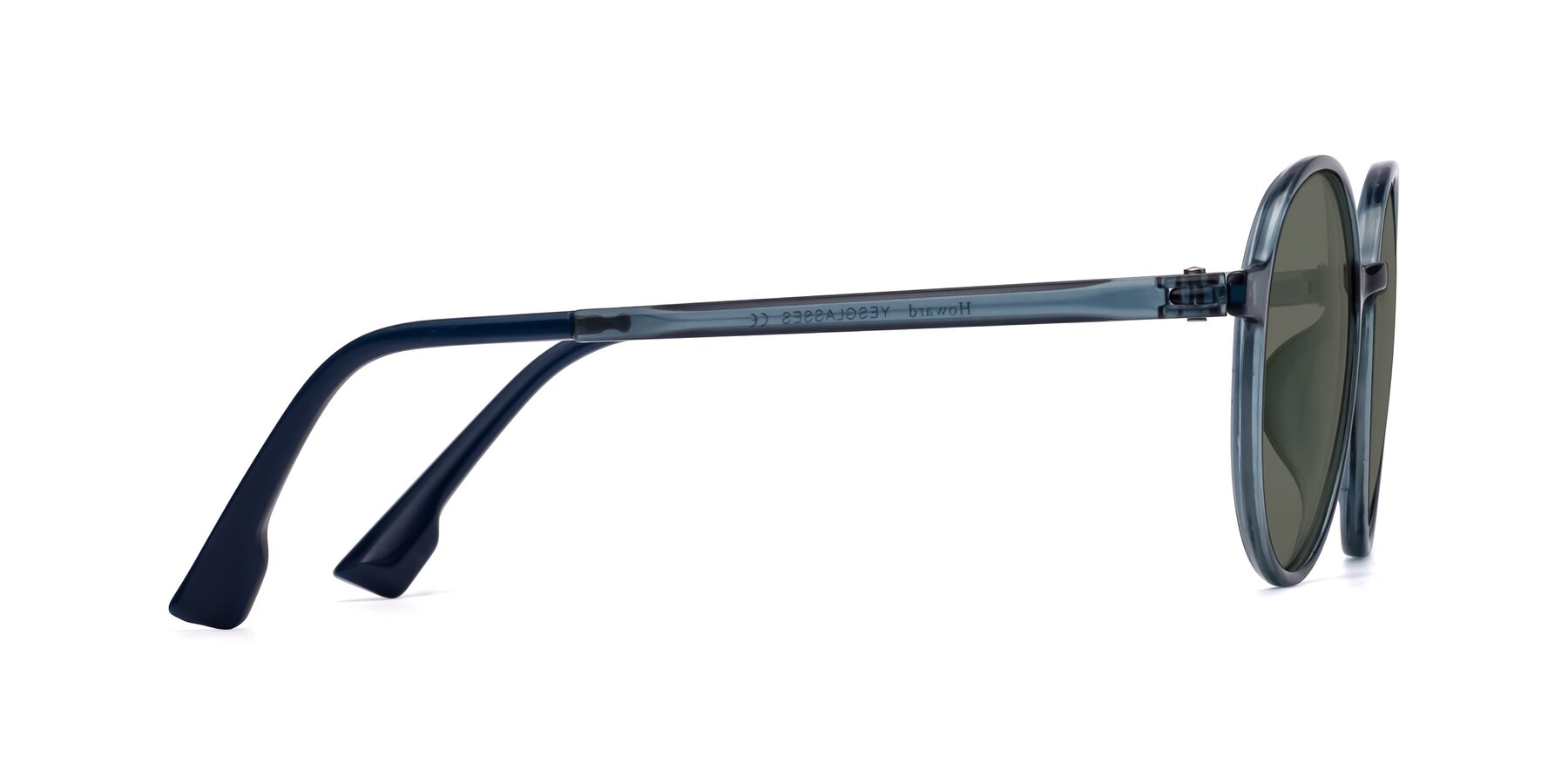 Side of Howard in Deep Sky Blue with Gray Polarized Lenses