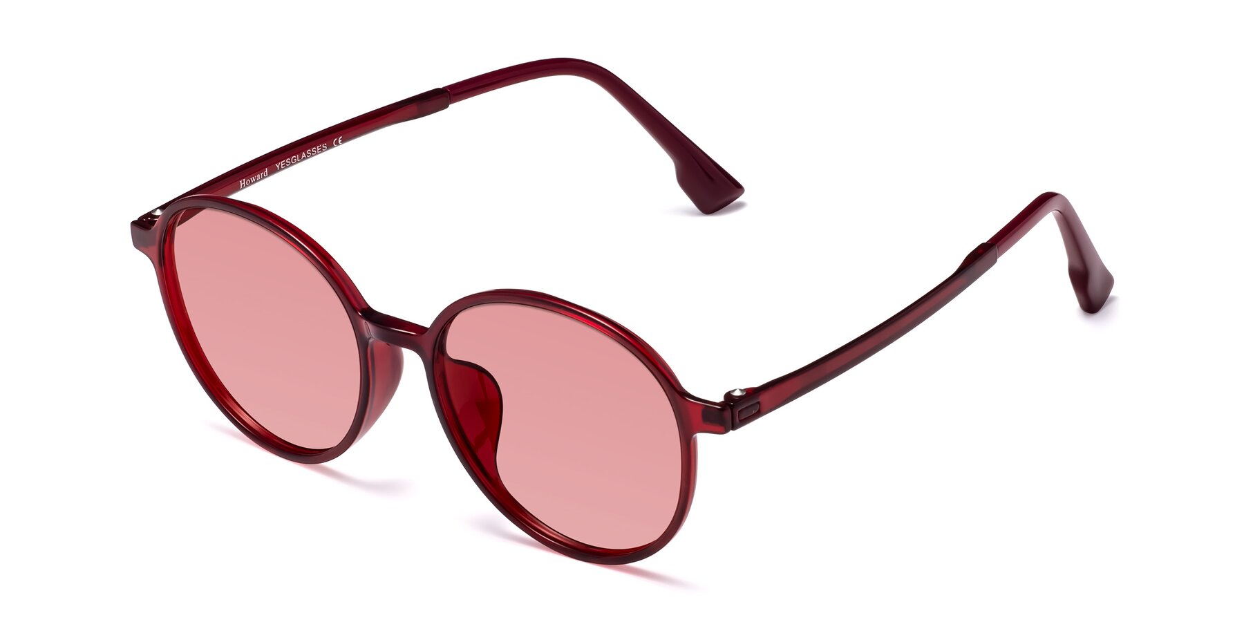 Angle of Howard in Wine with Medium Garnet Tinted Lenses