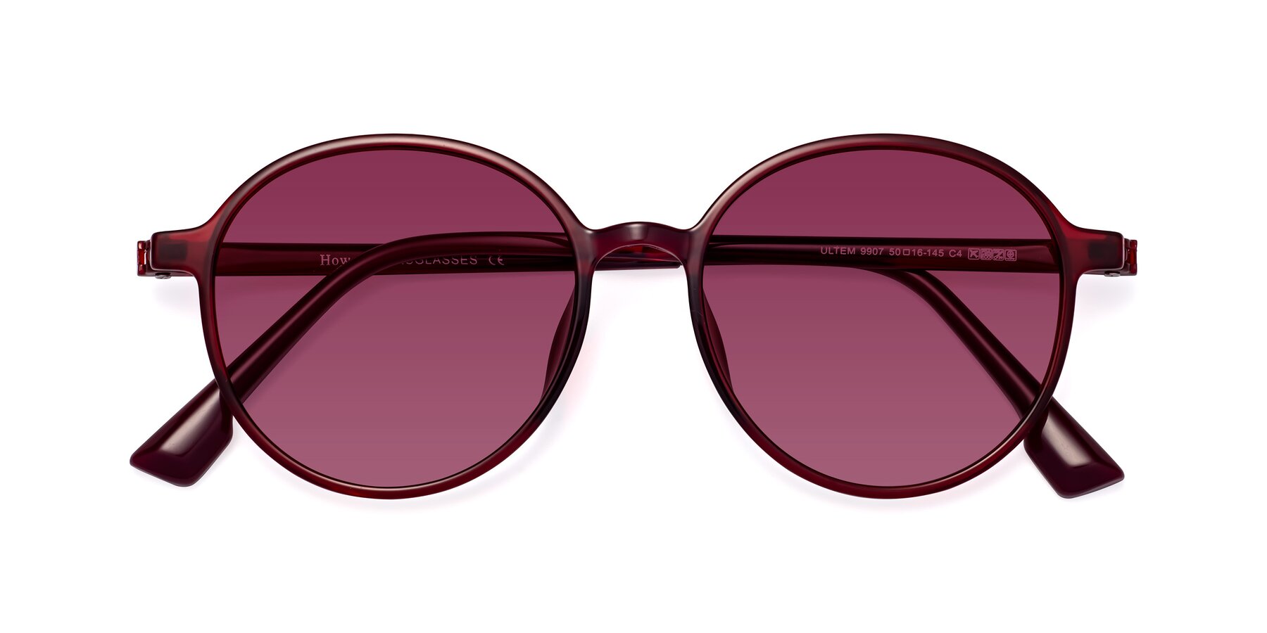 Folded Front of Howard in Wine with Wine Tinted Lenses