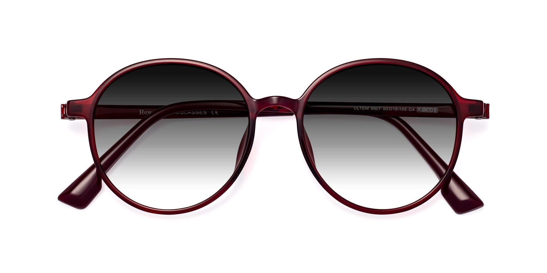 Folded Front of Howard in Wine with Gray Gradient Lenses