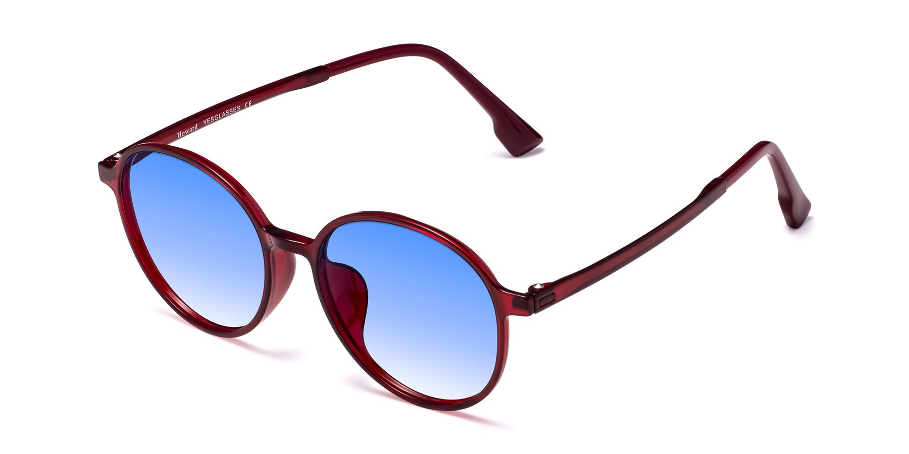 Angle of Howard in Wine with Blue Gradient Lenses