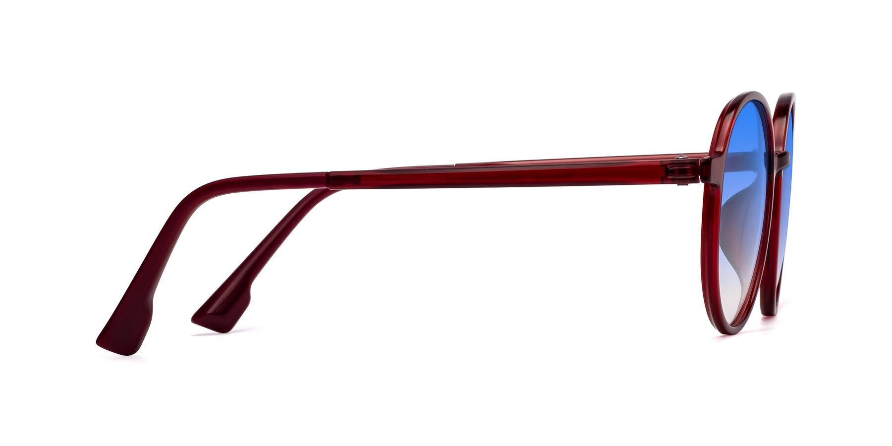 Side of Howard in Wine with Blue Gradient Lenses