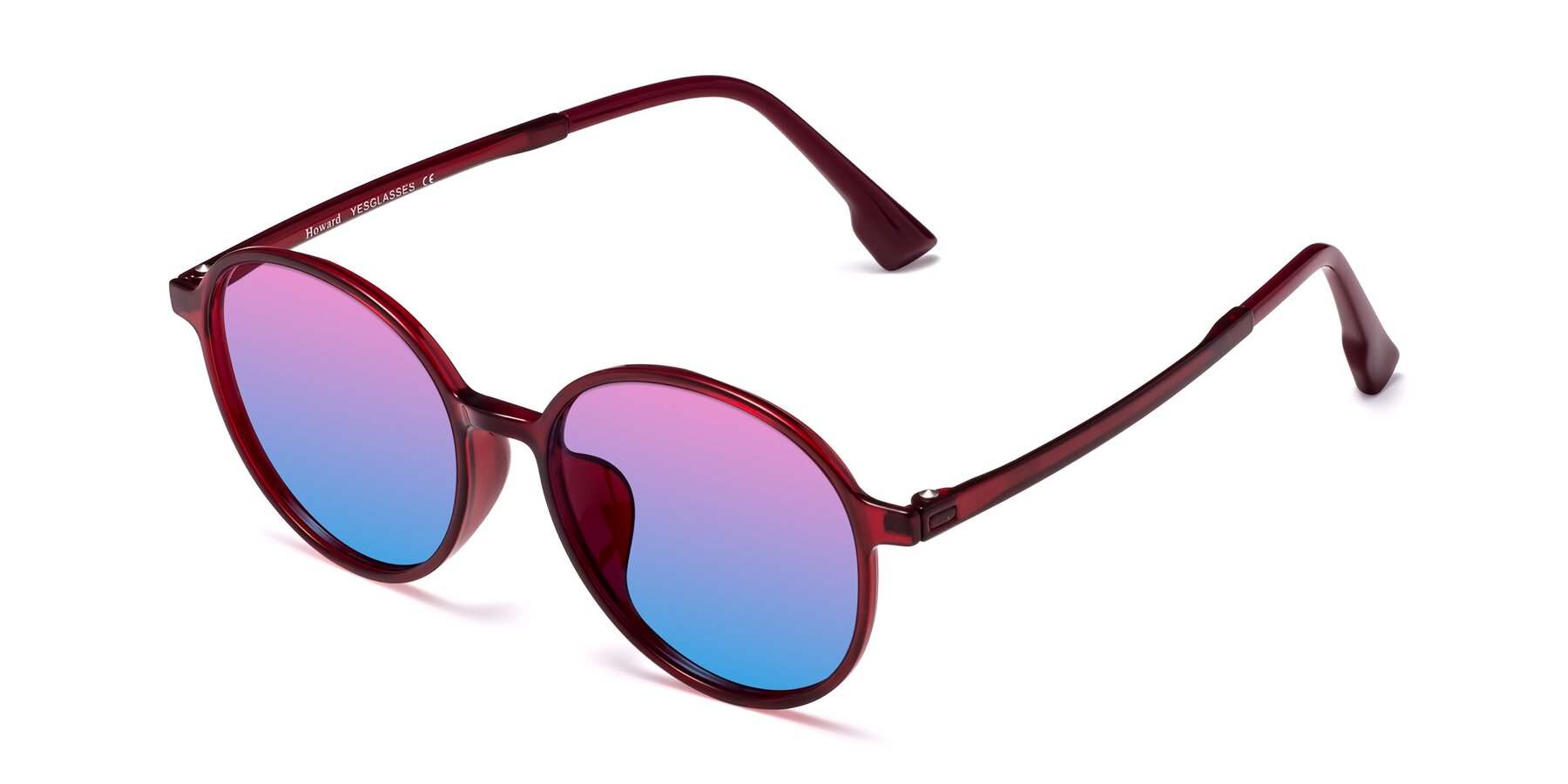 Angle of Howard in Wine with Pink / Blue Gradient Lenses
