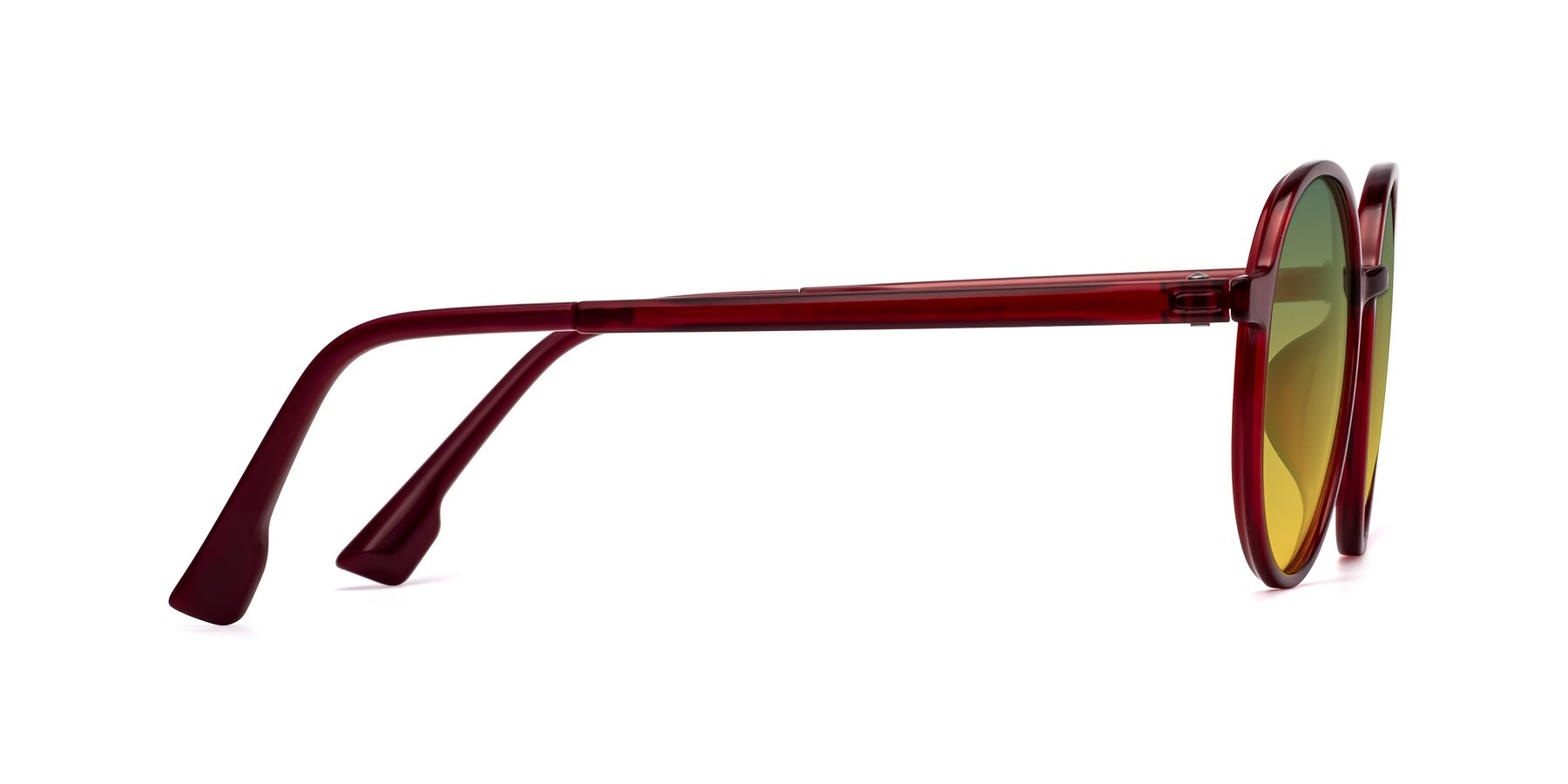 Side of Howard in Wine with Green / Yellow Gradient Lenses
