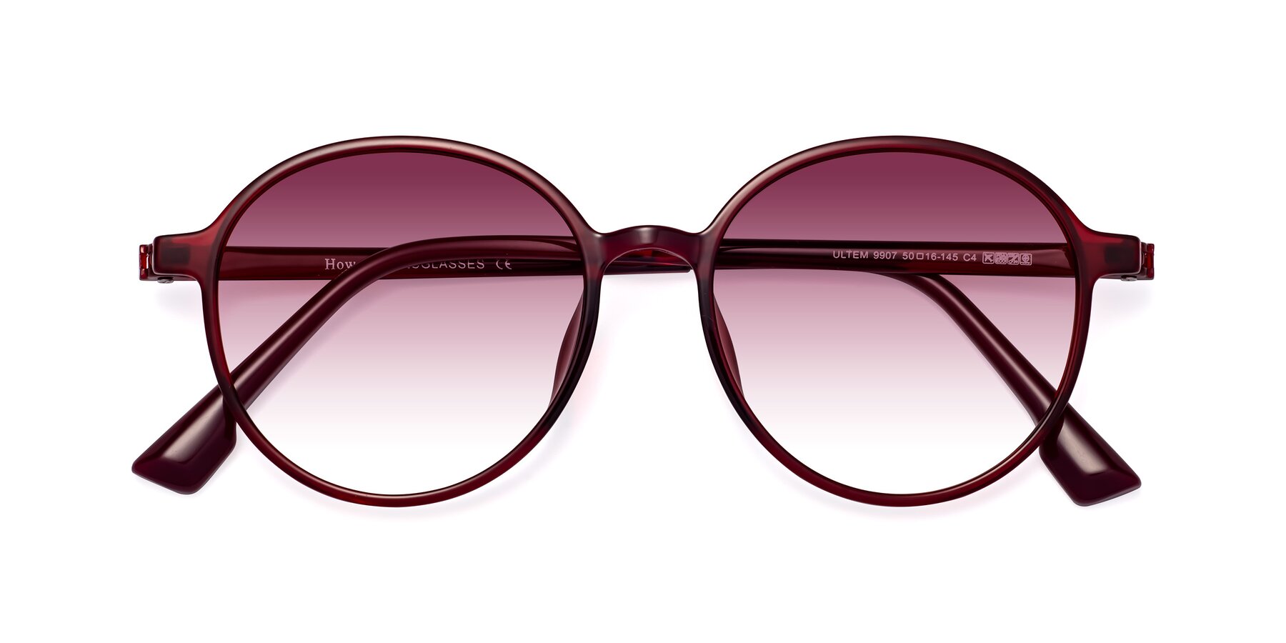 Folded Front of Howard in Wine with Wine Gradient Lenses