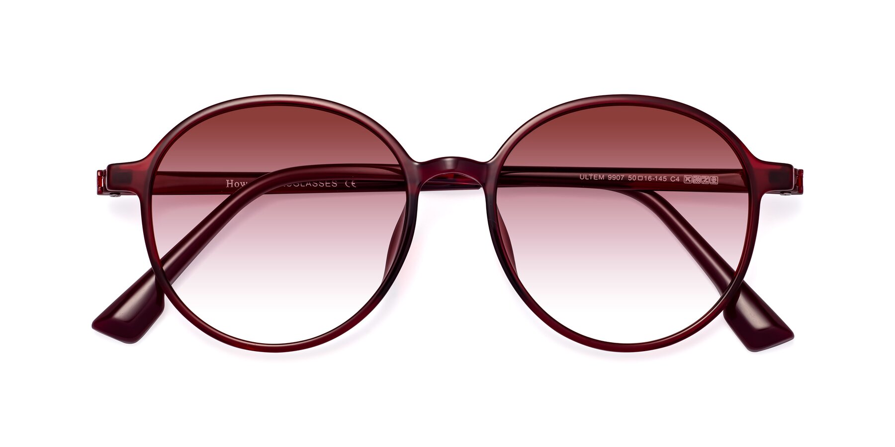 Folded Front of Howard in Wine with Garnet Gradient Lenses