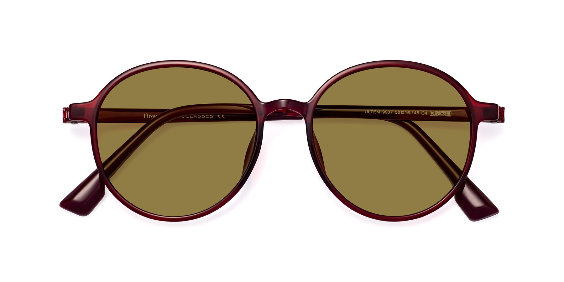 Folded Front of Howard in Wine with Brown Polarized Lenses
