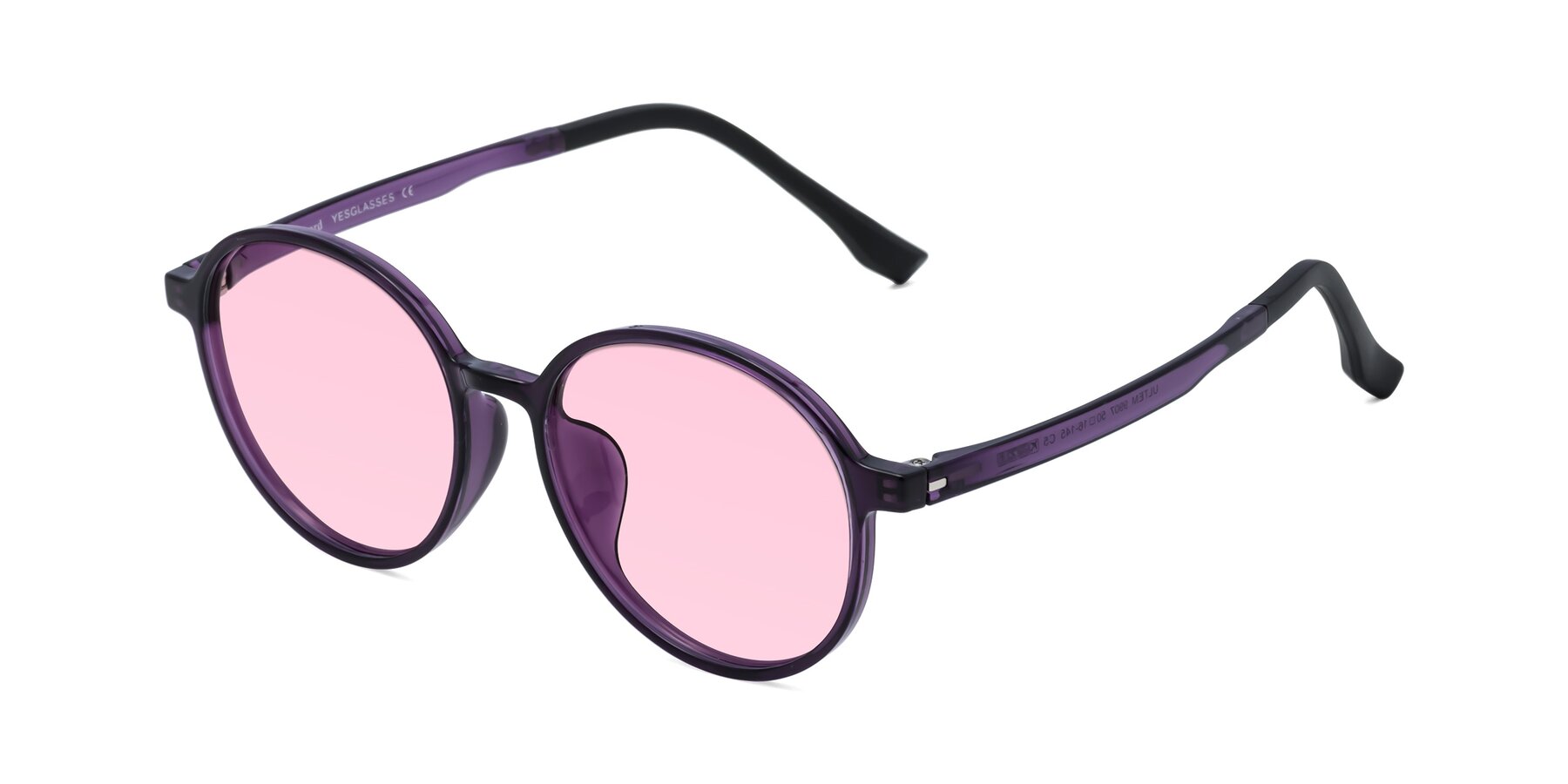 Angle of Howard in Purple with Light Pink Tinted Lenses