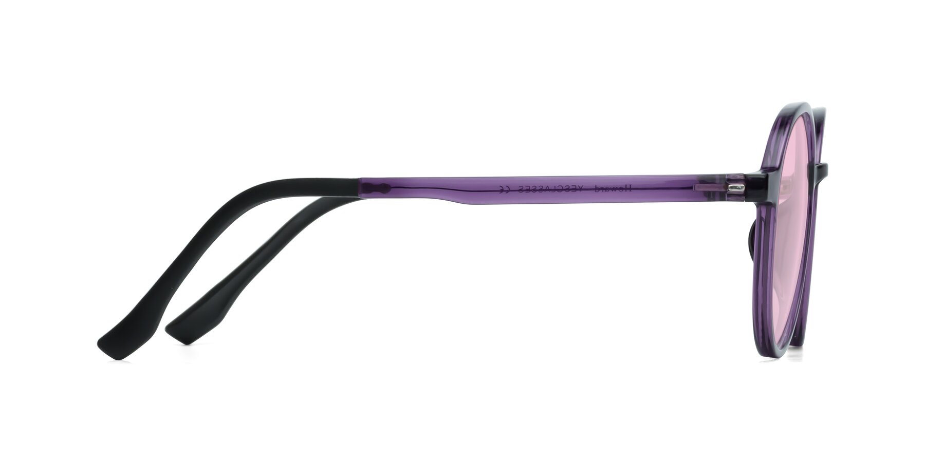 Side of Howard in Purple with Light Pink Tinted Lenses