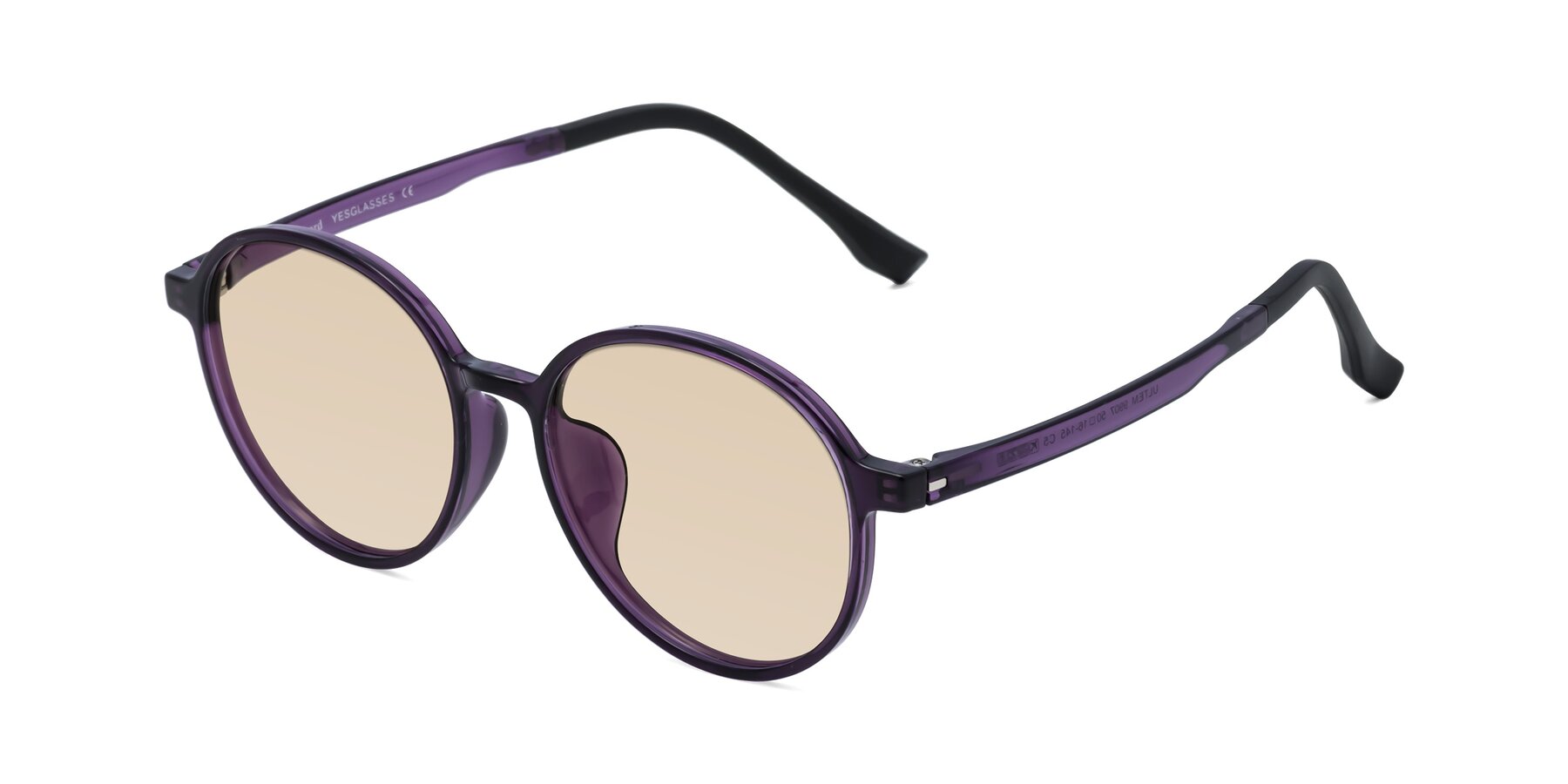 Angle of Howard in Purple with Light Brown Tinted Lenses