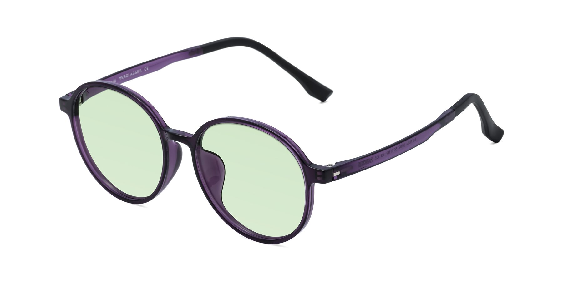Angle of Howard in Purple with Light Green Tinted Lenses