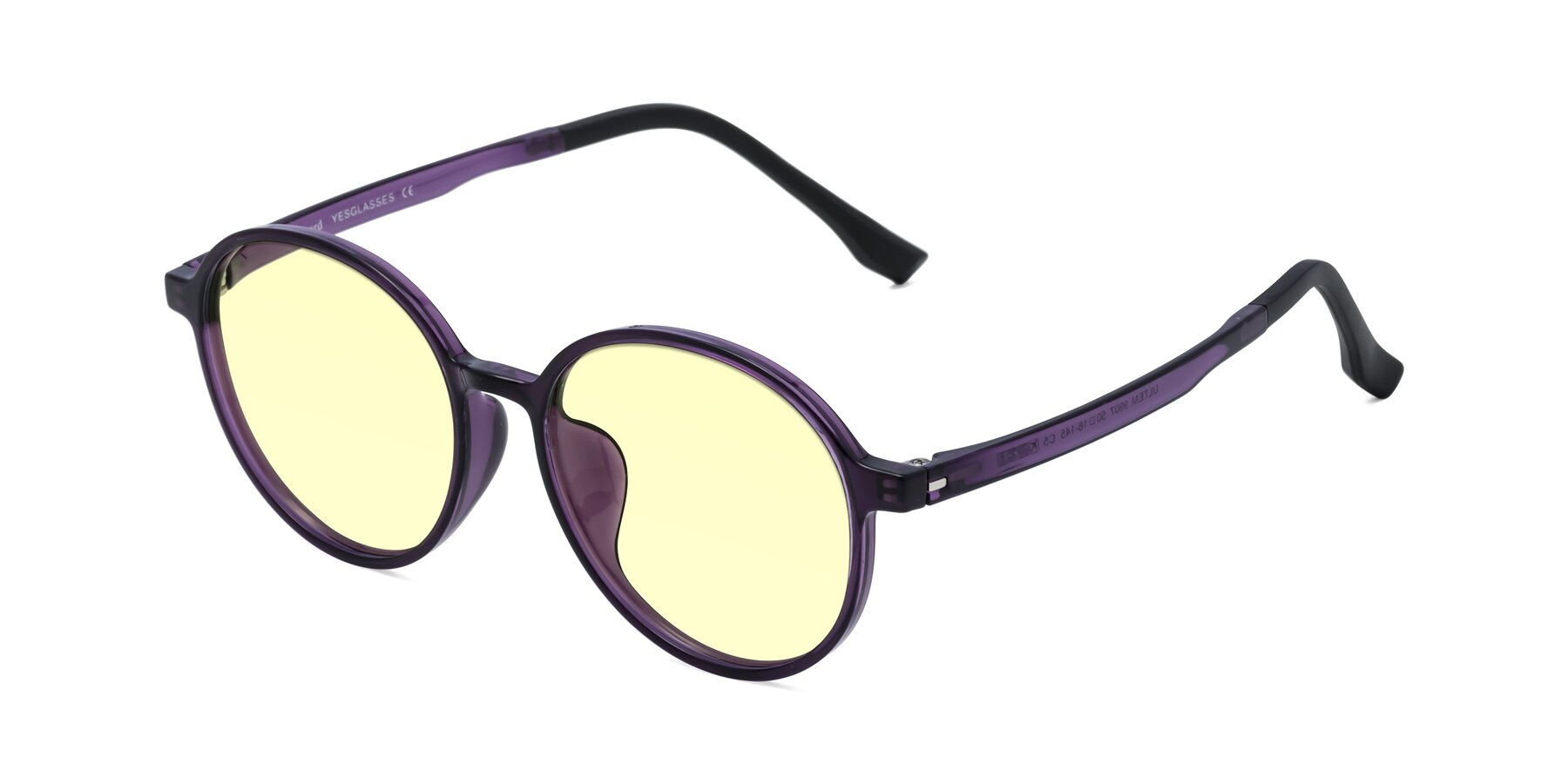 Angle of Howard in Purple with Light Yellow Tinted Lenses