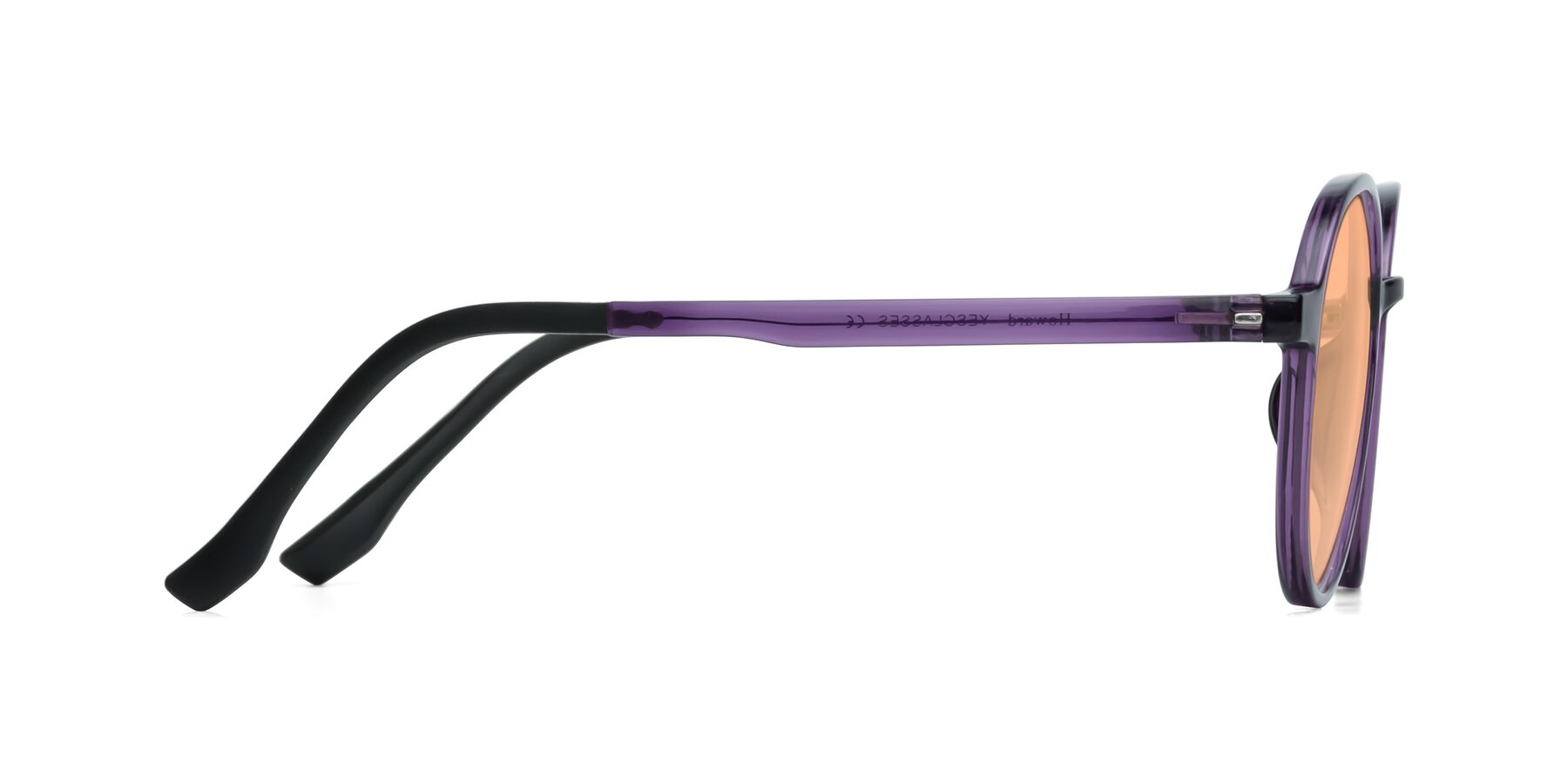 Side of Howard in Purple with Light Orange Tinted Lenses