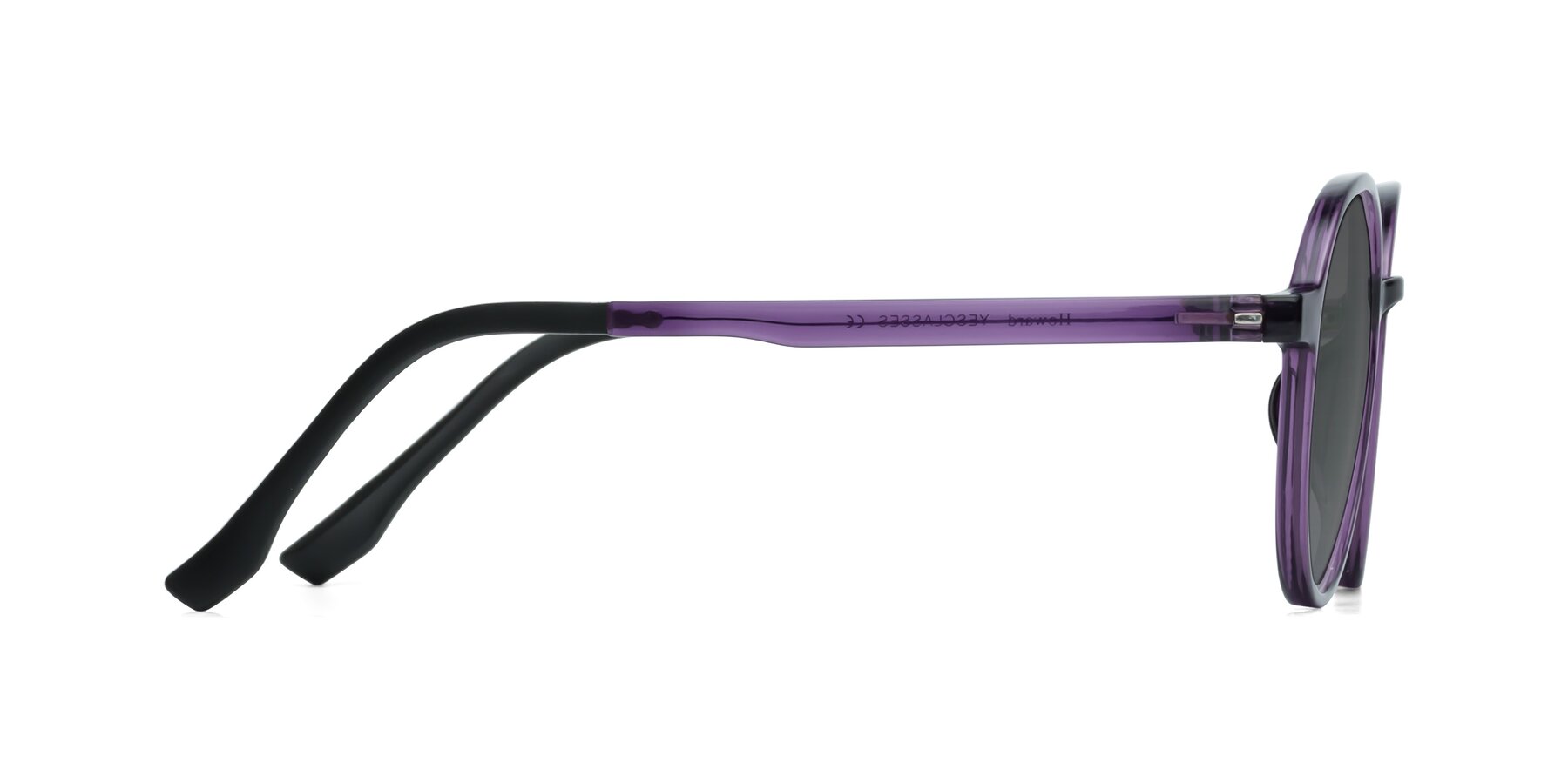 Side of Howard in Purple with Medium Gray Tinted Lenses
