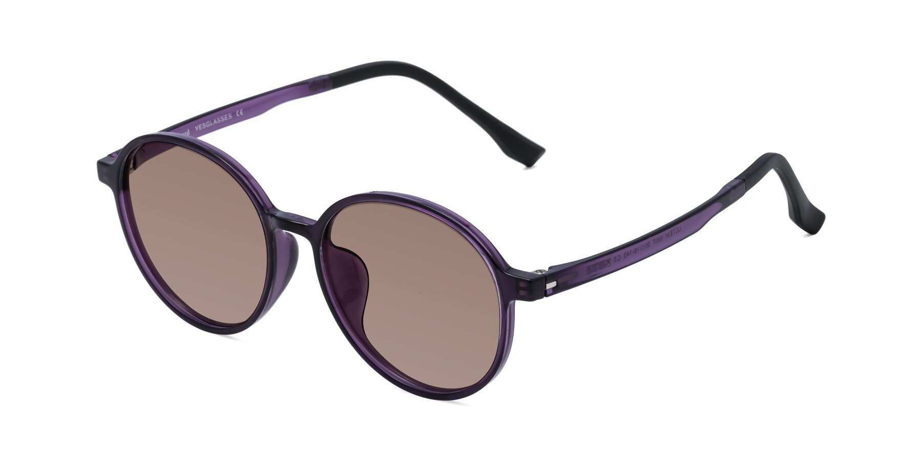 Angle of Howard in Purple with Medium Brown Tinted Lenses