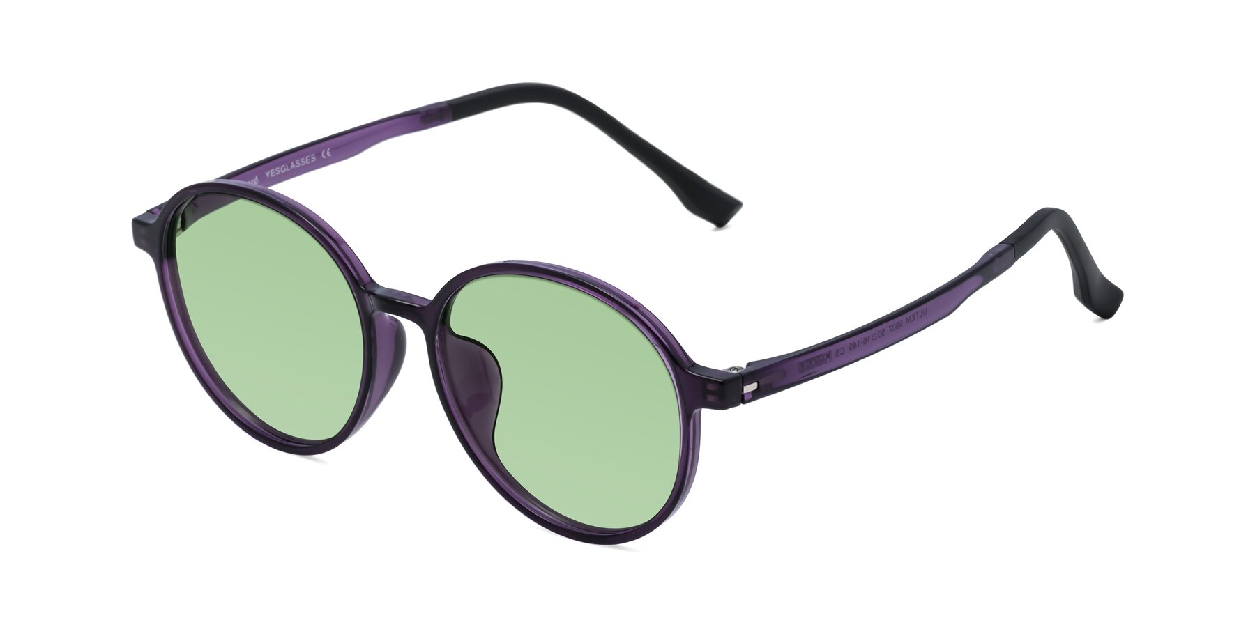 Angle of Howard in Purple with Medium Green Tinted Lenses